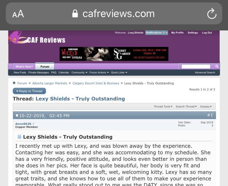 Calgary/YYC— LEXY SHIELDS— VIP— REVIEWED